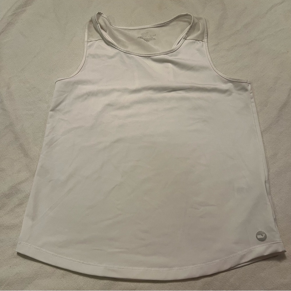Vineyard Vines girls Racerback white back mesh tank. Size large.